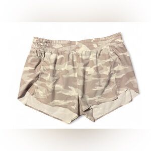 Athleta Beige Camo Elastic-Waist Athletic Shorts